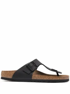 Men Birkenstock T-strap Leather Flip Flop Sandals