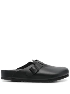 Men Birkenstock Boston Buckle-detail Leather Slides