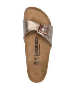 Women Birkenstock Madrid Metallic-effect Leather Sandals -Shoe Paradise Shop 20041132 45093527 1000