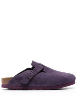 Women Birkenstock Boston Logo-debossed Suede Slides