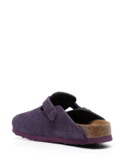 Women Birkenstock Boston Logo-debossed Suede Slides -Shoe Paradise Shop 20319761 50361452 1000